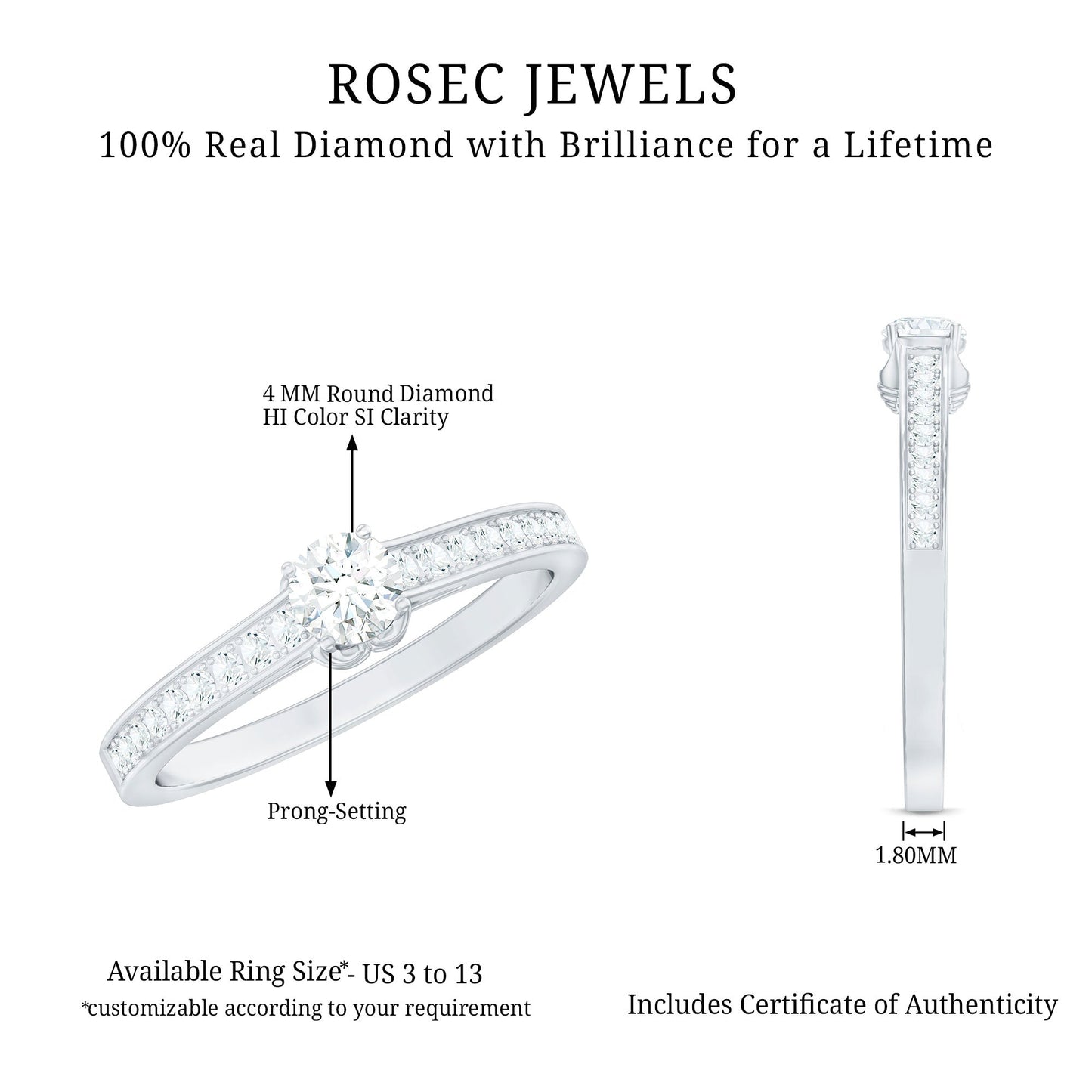 Minimal Round Diamond Promise Ring