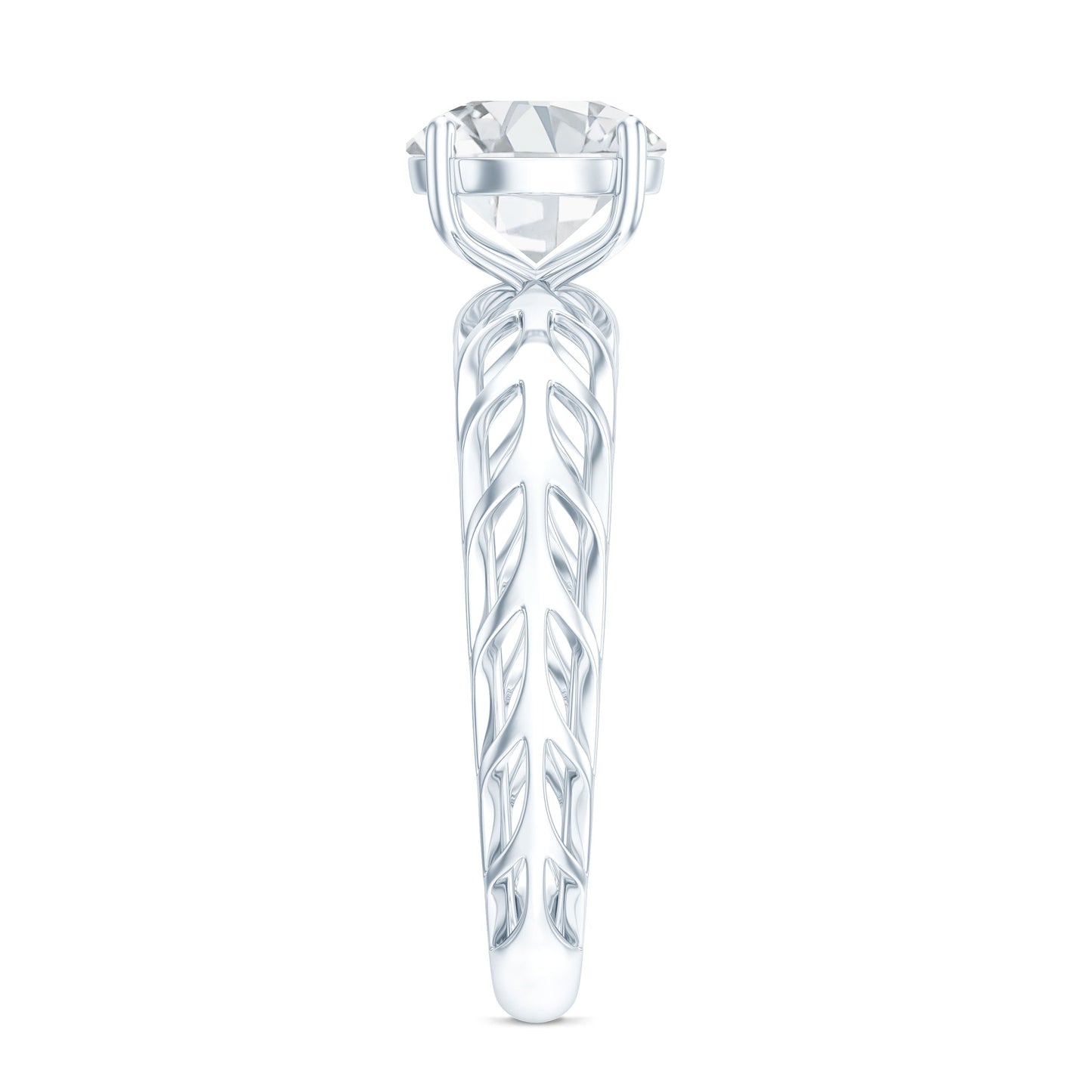 1 Carat Solitaire Moissanite Engagement Ring with Filigree Band