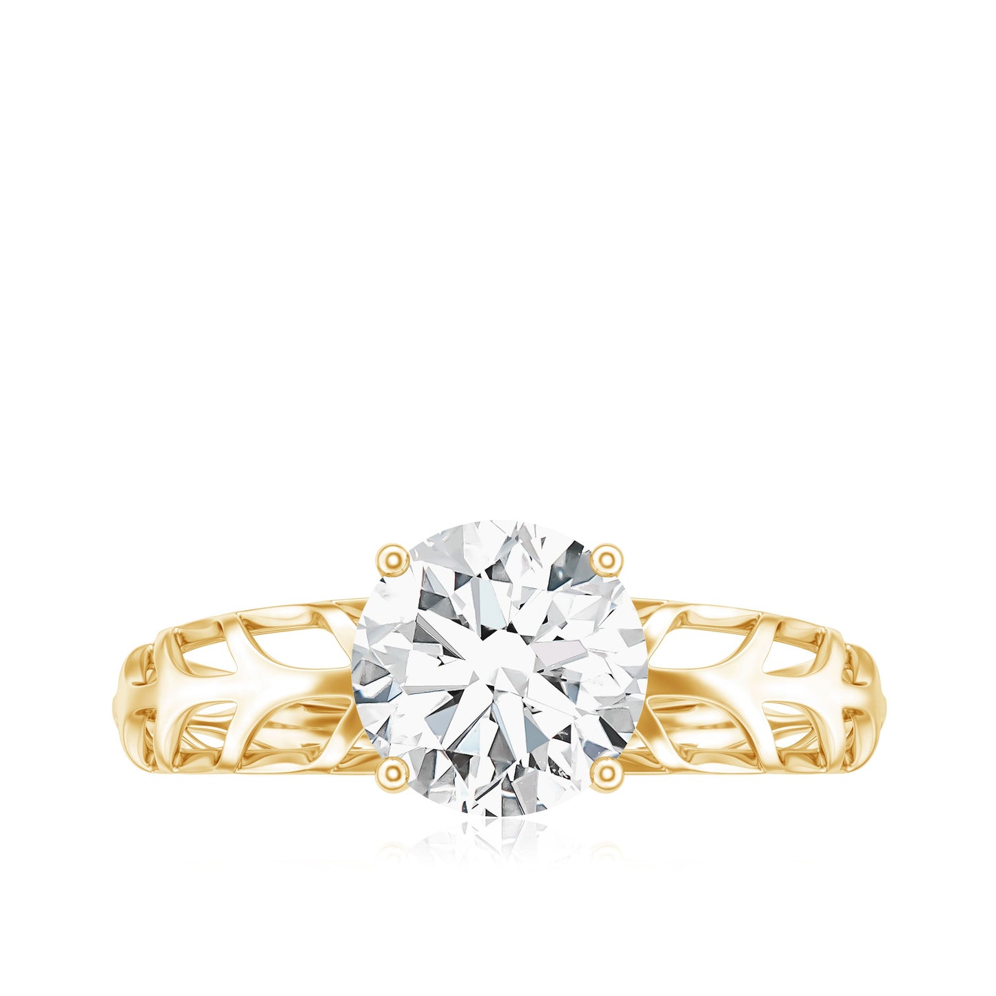 1 Carat Solitaire Moissanite Engagement Ring with Filigree Band