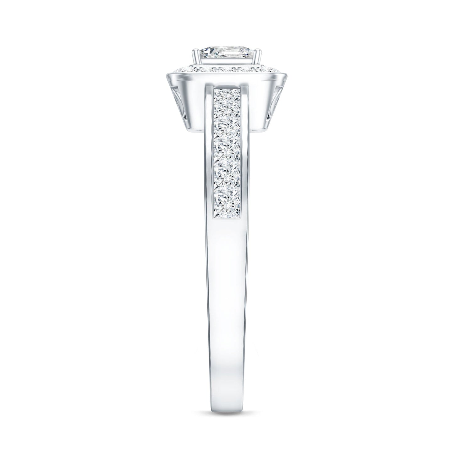 Lab Grown Diamond Princess Cut Engagement Ring with Halo