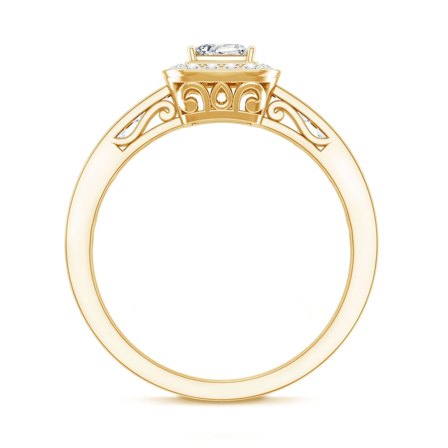 Lab Grown Diamond Princess Cut Engagement Ring with Halo