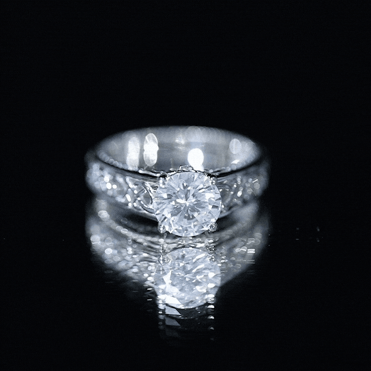 Moissanite Vintage Style Engagement Ring with Celtic Details