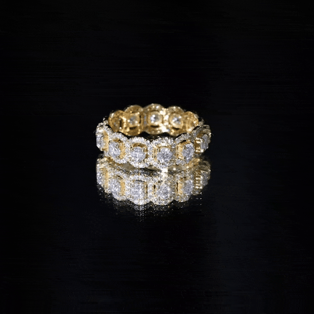 Certified Moissanite Statement Wedding Band for Women