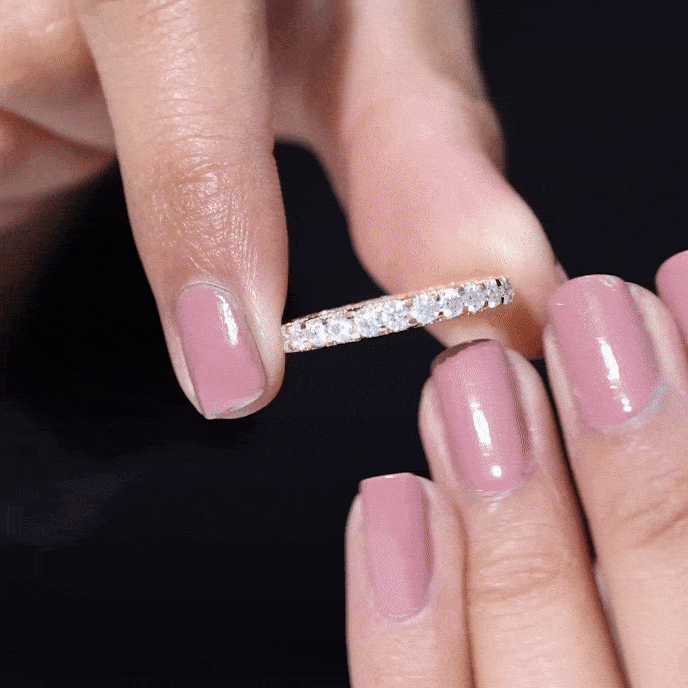 Trellis Set Moissanite Full Eternity Band Ring
