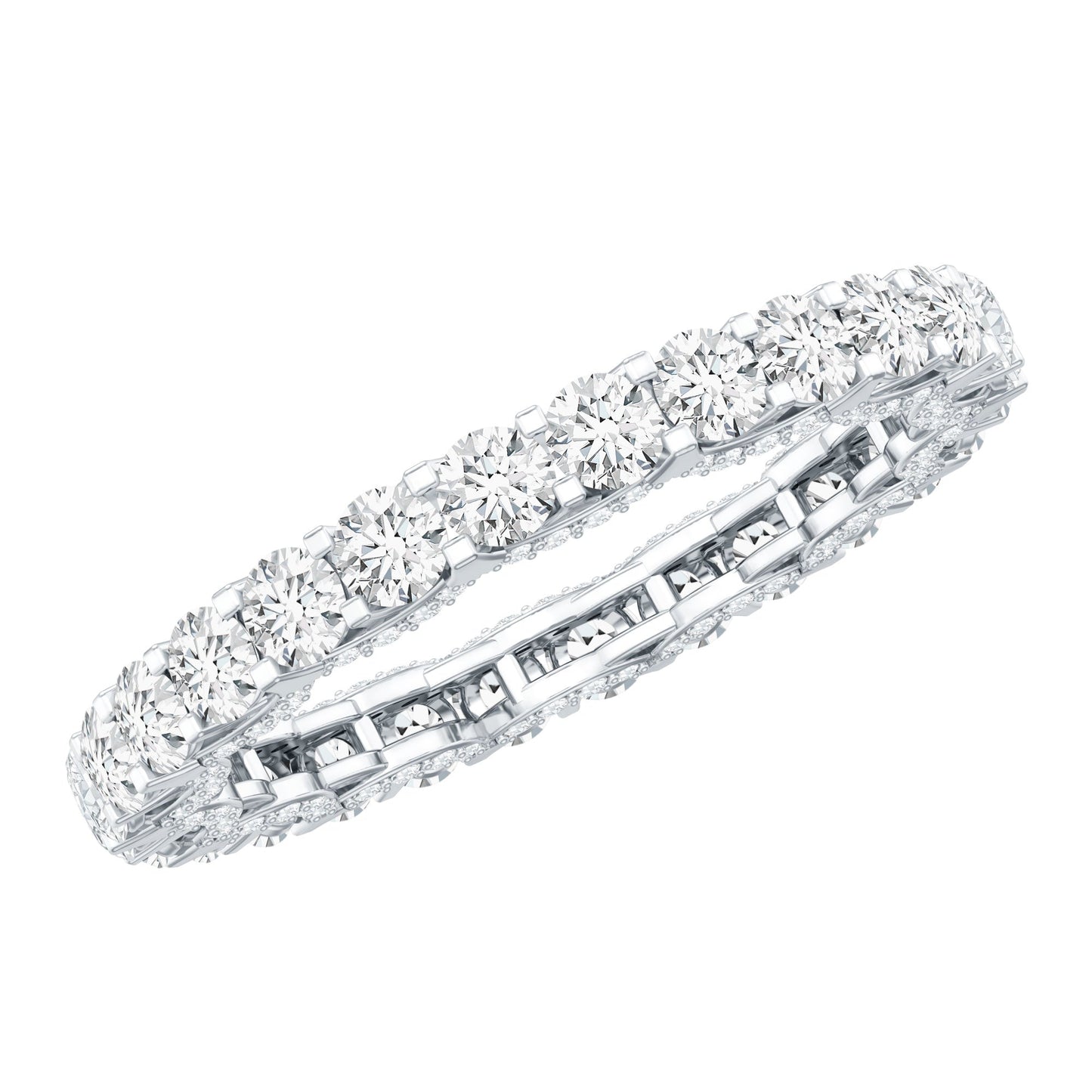 Trellis Set Moissanite Full Eternity Band Ring
