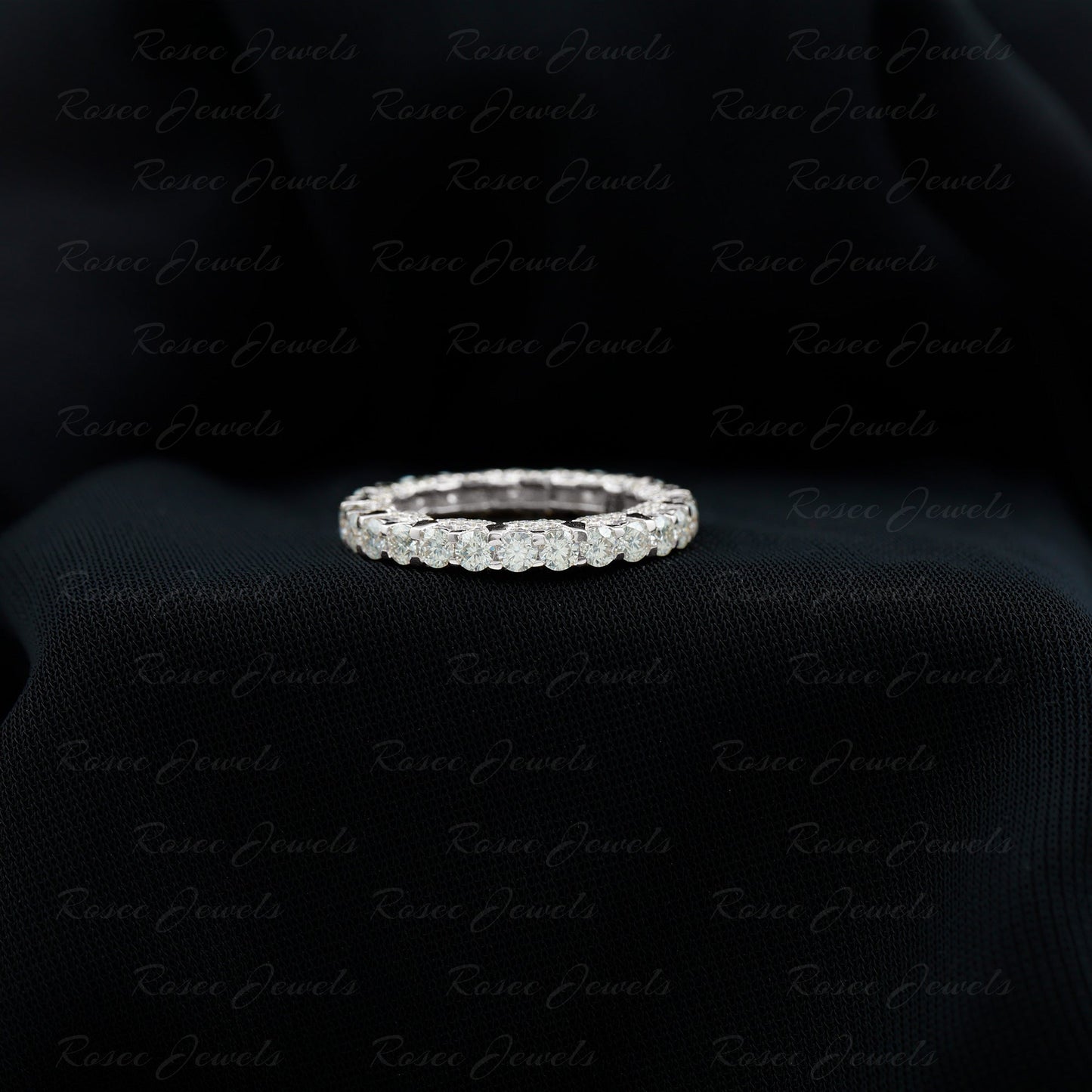 Trellis Set Moissanite Full Eternity Band Ring