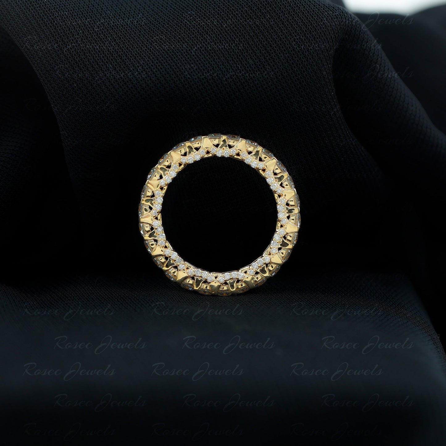 Trellis Set Moissanite Full Eternity Band Ring