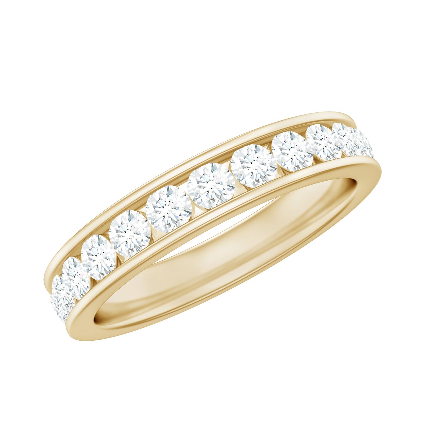 Channel Set Moissanite Eternity Band for women
