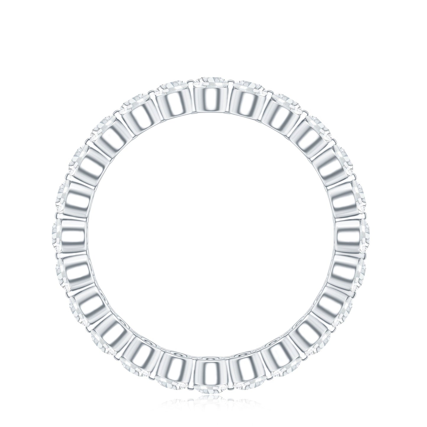 Certified Round Cut Moissanite Eternity Band Ring