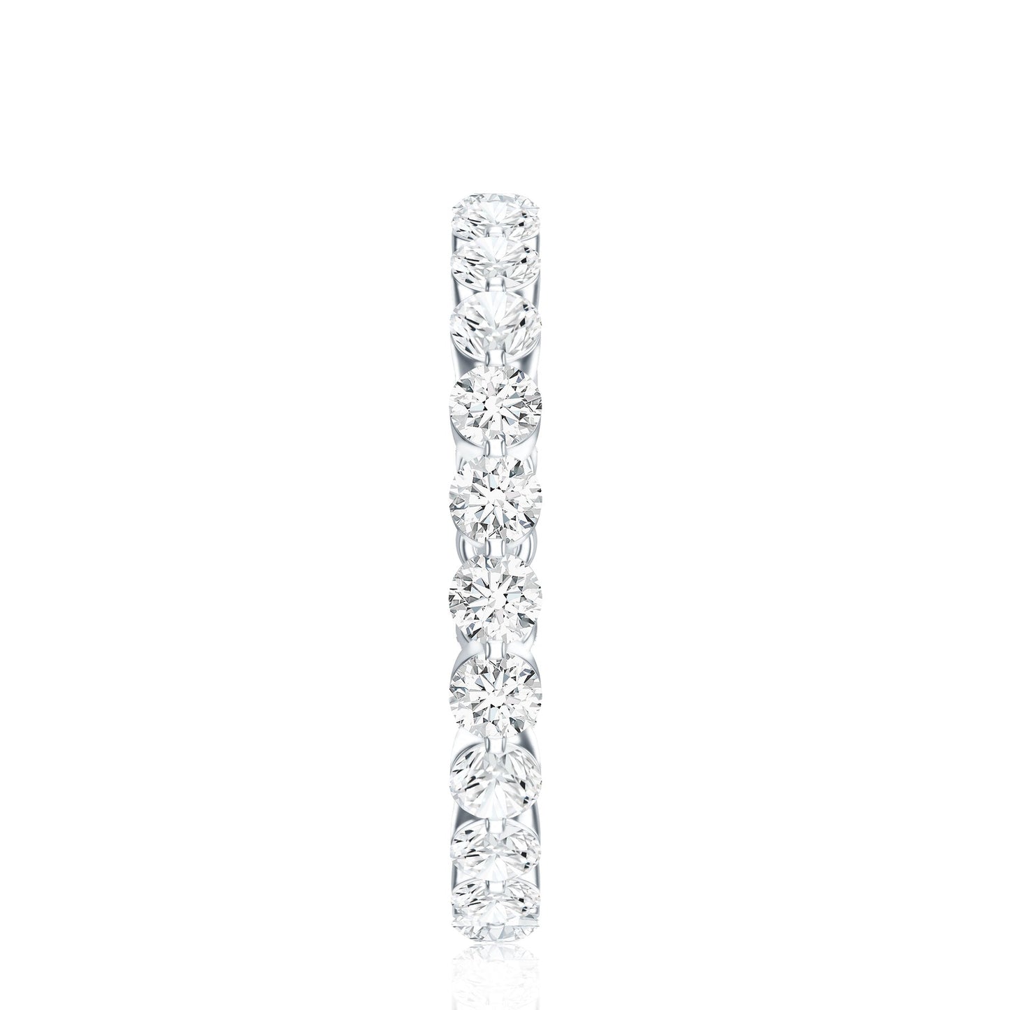Certified Round Cut Moissanite Eternity Band Ring