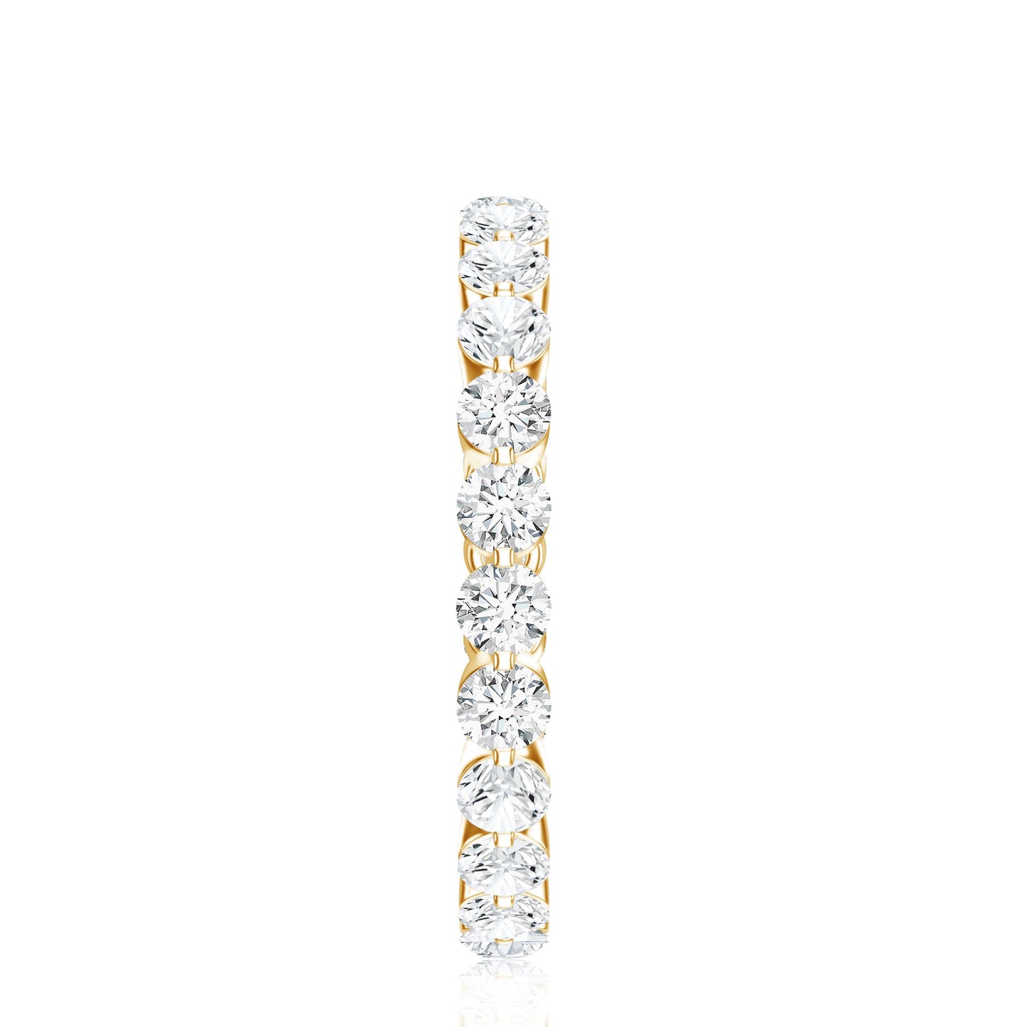 Certified Round Cut Moissanite Eternity Band Ring