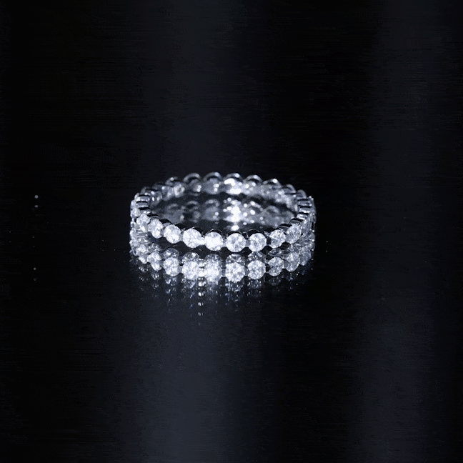 Round Cut Moissanite Full Eternity Band Ring