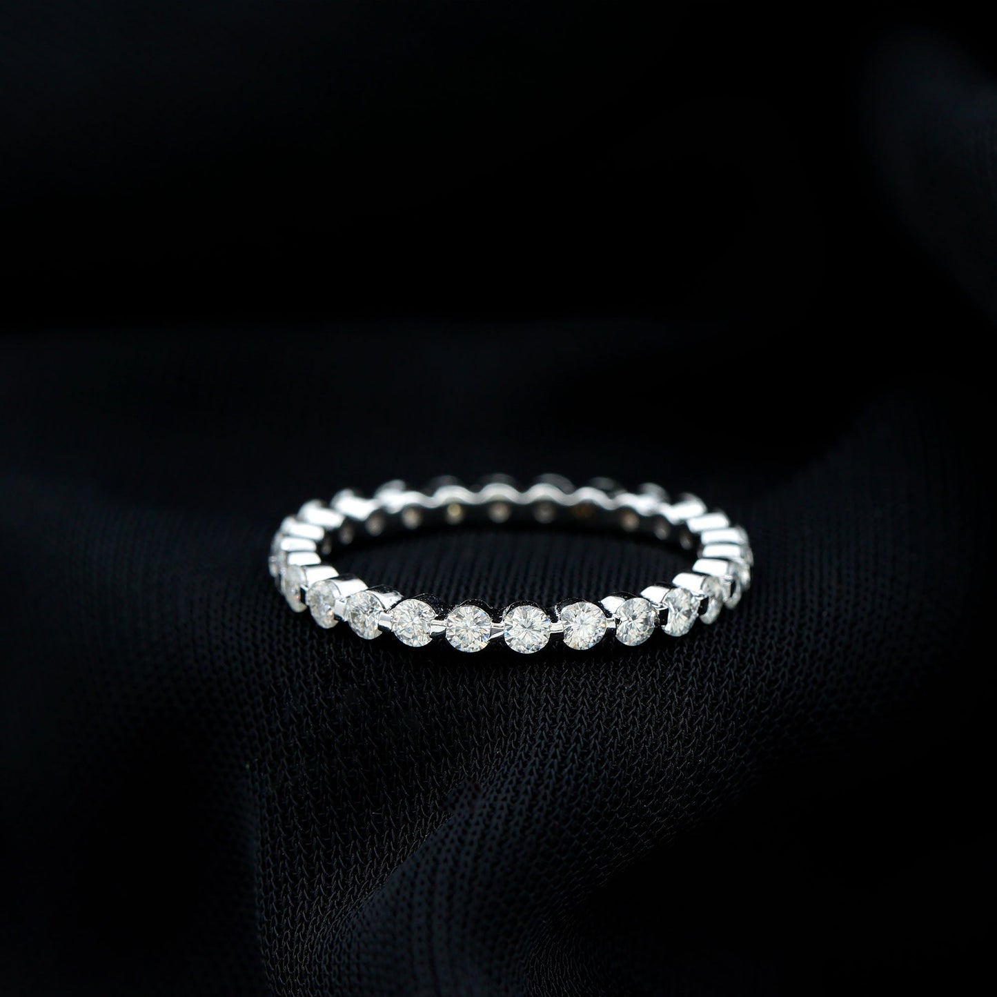 Round Cut Moissanite Full Eternity Band Ring