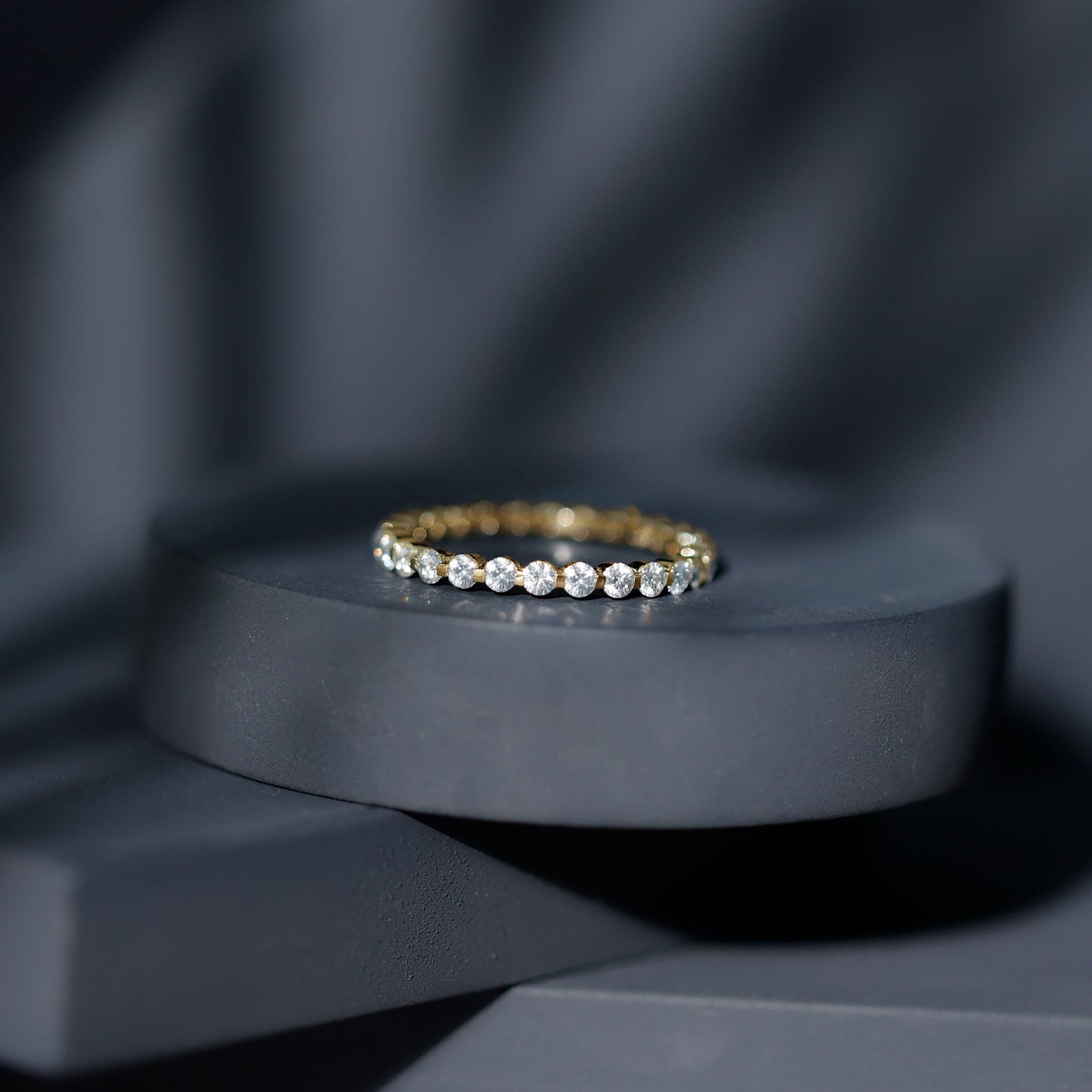 Round Cut Moissanite Full Eternity Band Ring