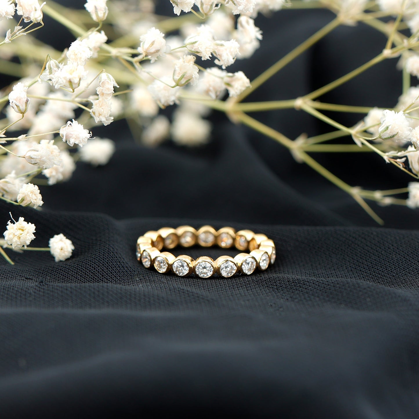 Certified Bezel Set Moissanite Full Eternity Band Ring For Women