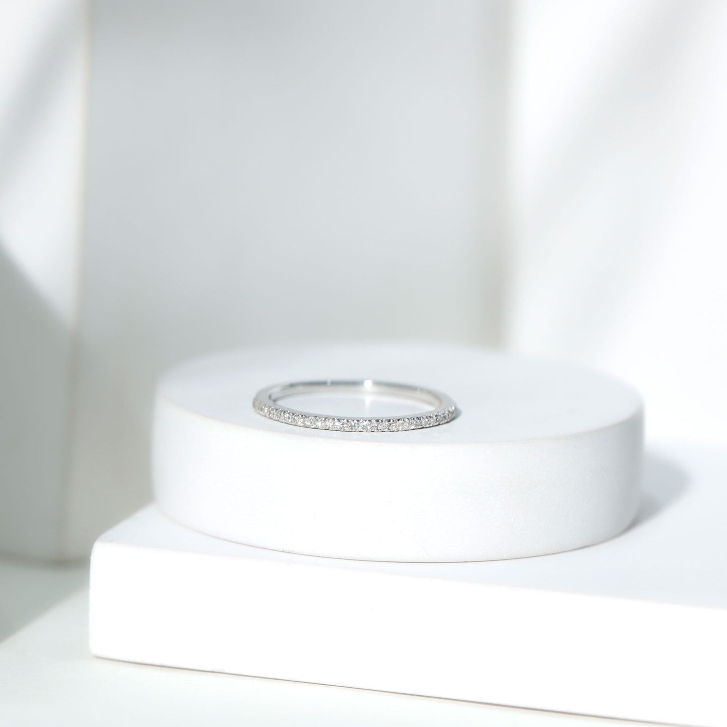 Moissanite Minimal Eternity Stackable Ring