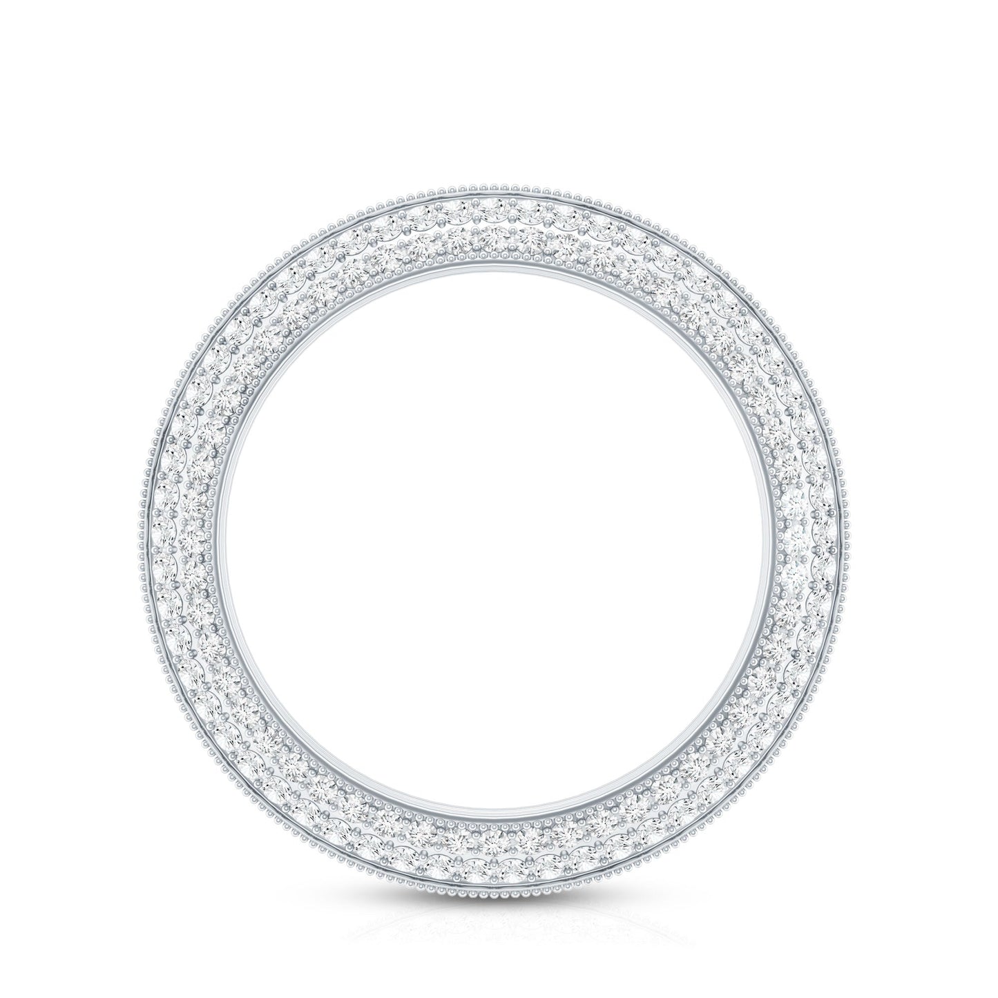 Pave Set Moissanite Eternity Band with Milgrain Detailing