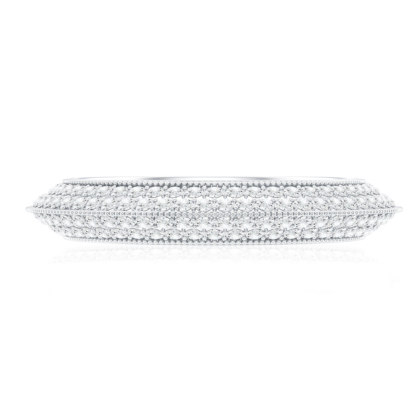 Pave Set Moissanite Eternity Band with Milgrain Detailing