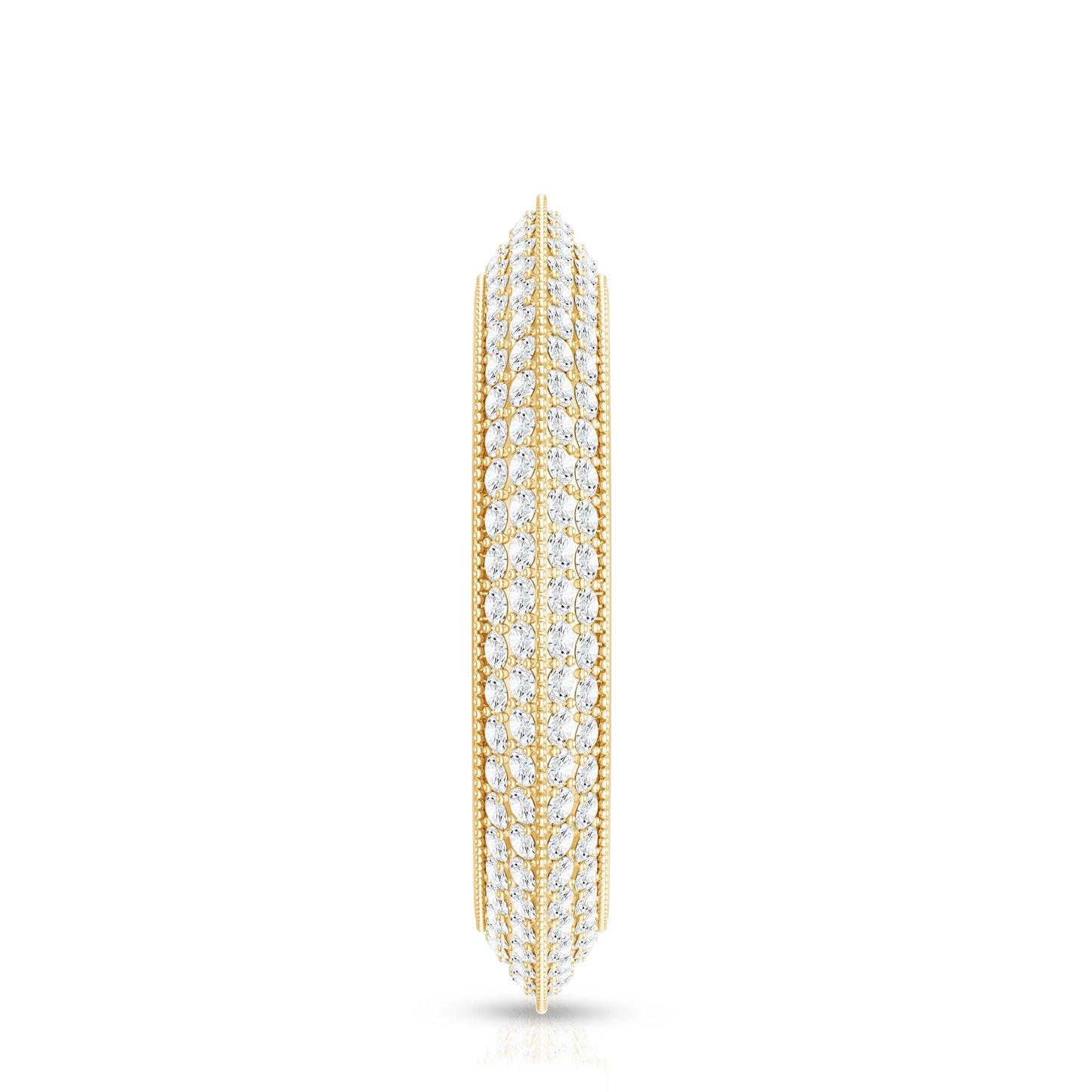 Pave Set Moissanite Eternity Band with Milgrain Detailing
