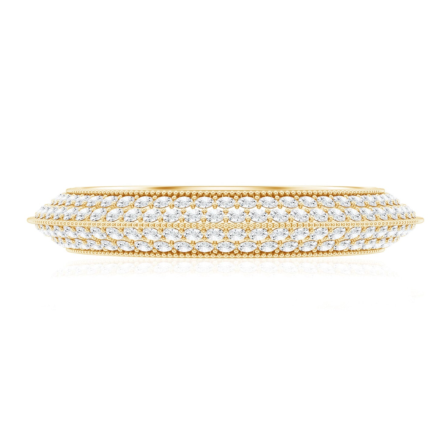 Pave Set Moissanite Eternity Band with Milgrain Detailing