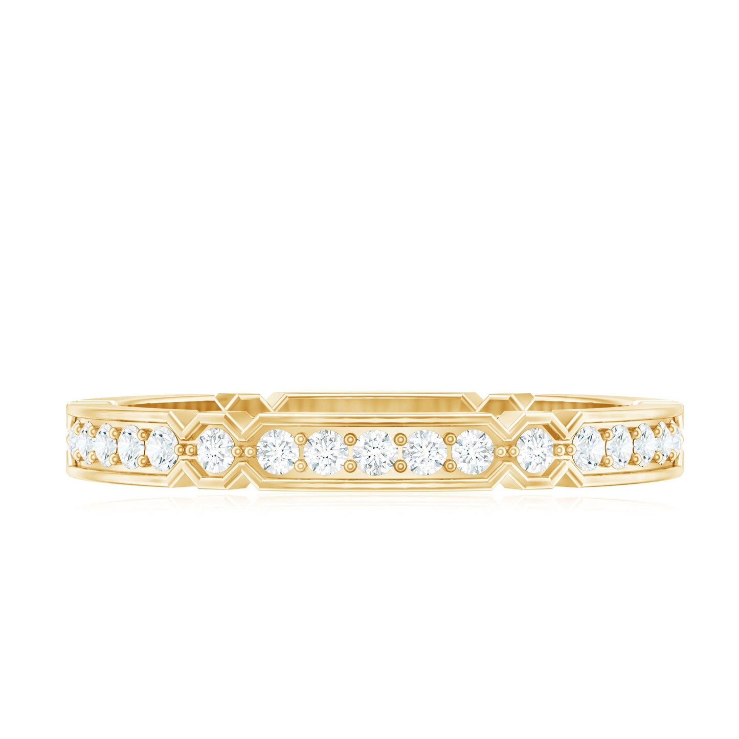 Classic Moissanite Full Eternity Ring in Pin Point Setting