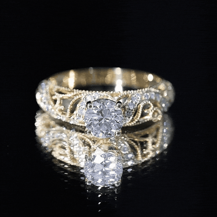 Vintage Inspired 0.98 Carat Moissanite Engagement Ring for Women
