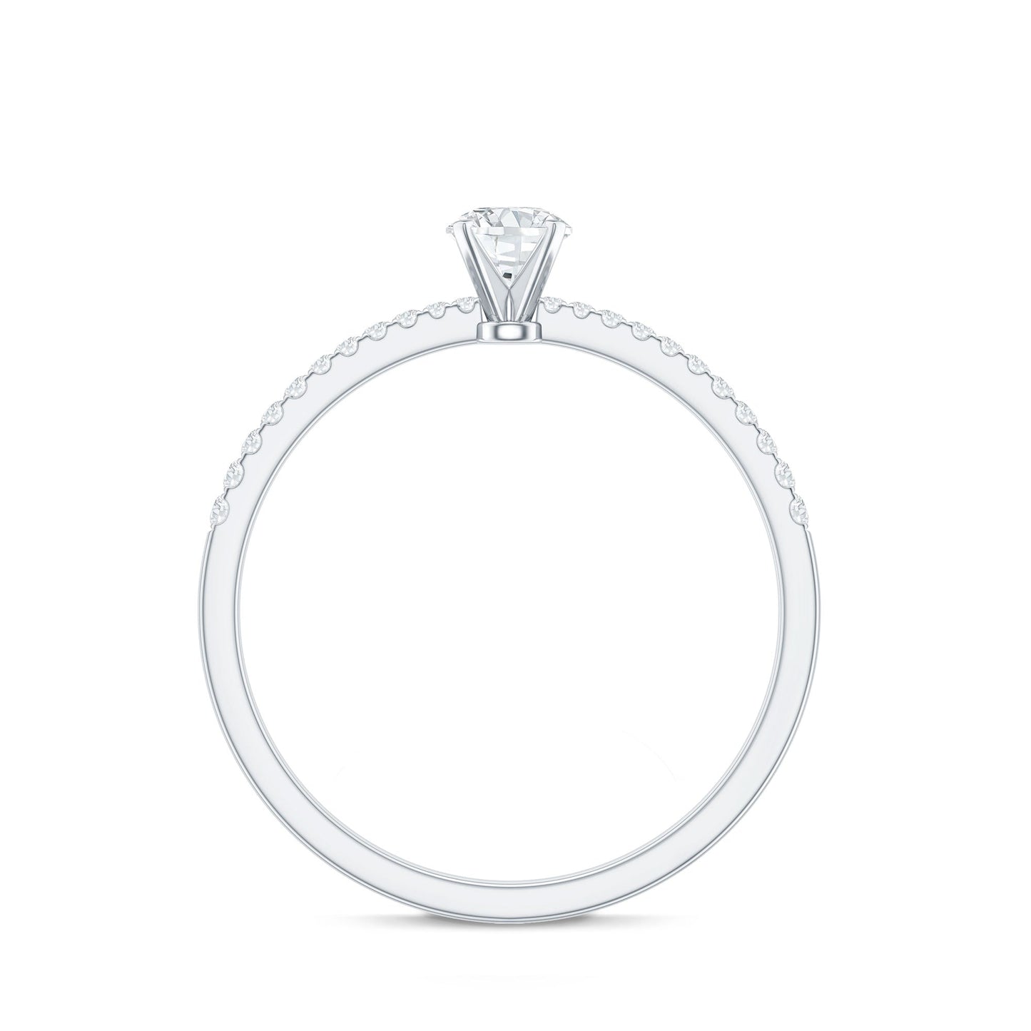 Certified 0.5 Carat Round Moissanite Solitaire Promise Ring