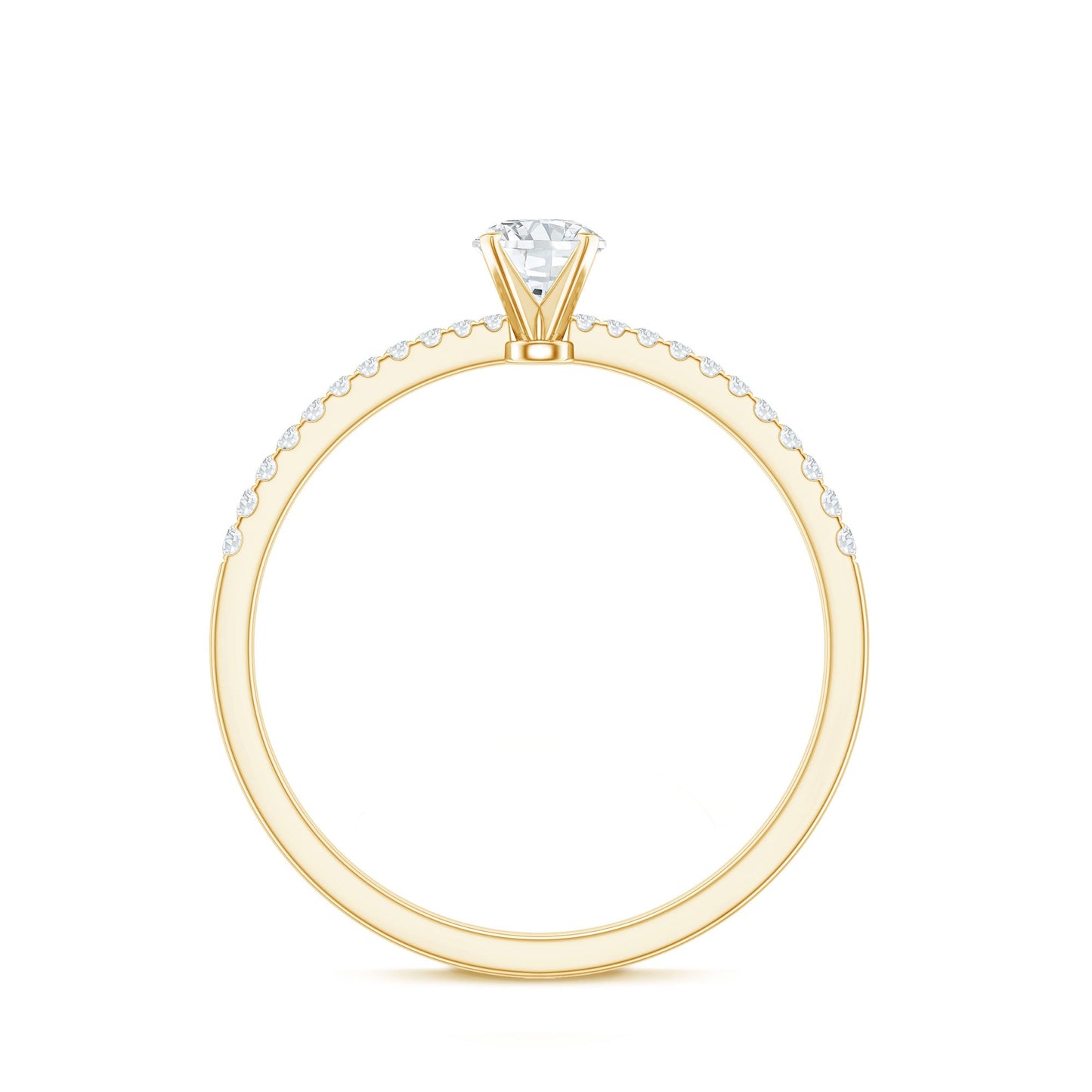 Certified 0.5 Carat Round Moissanite Solitaire Promise Ring