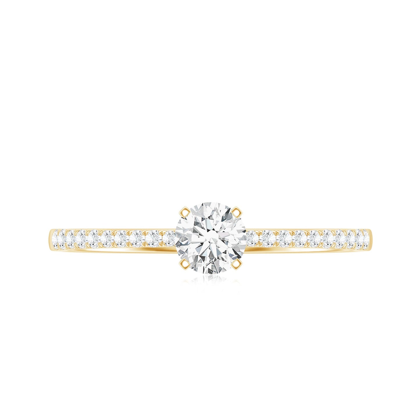 Certified 0.5 Carat Round Moissanite Solitaire Promise Ring