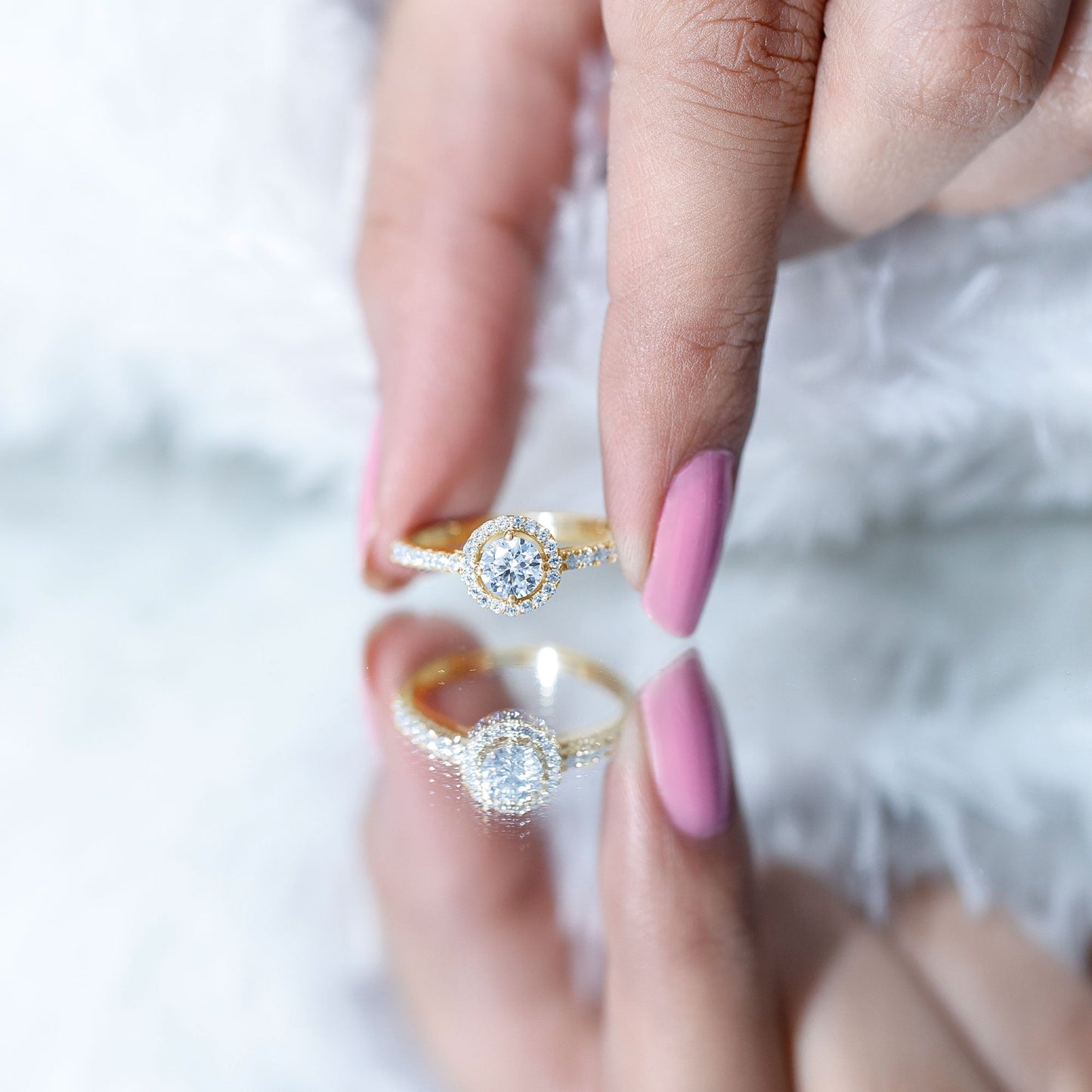 Brilliant Cut Moissanite Promise Ring With Certificate