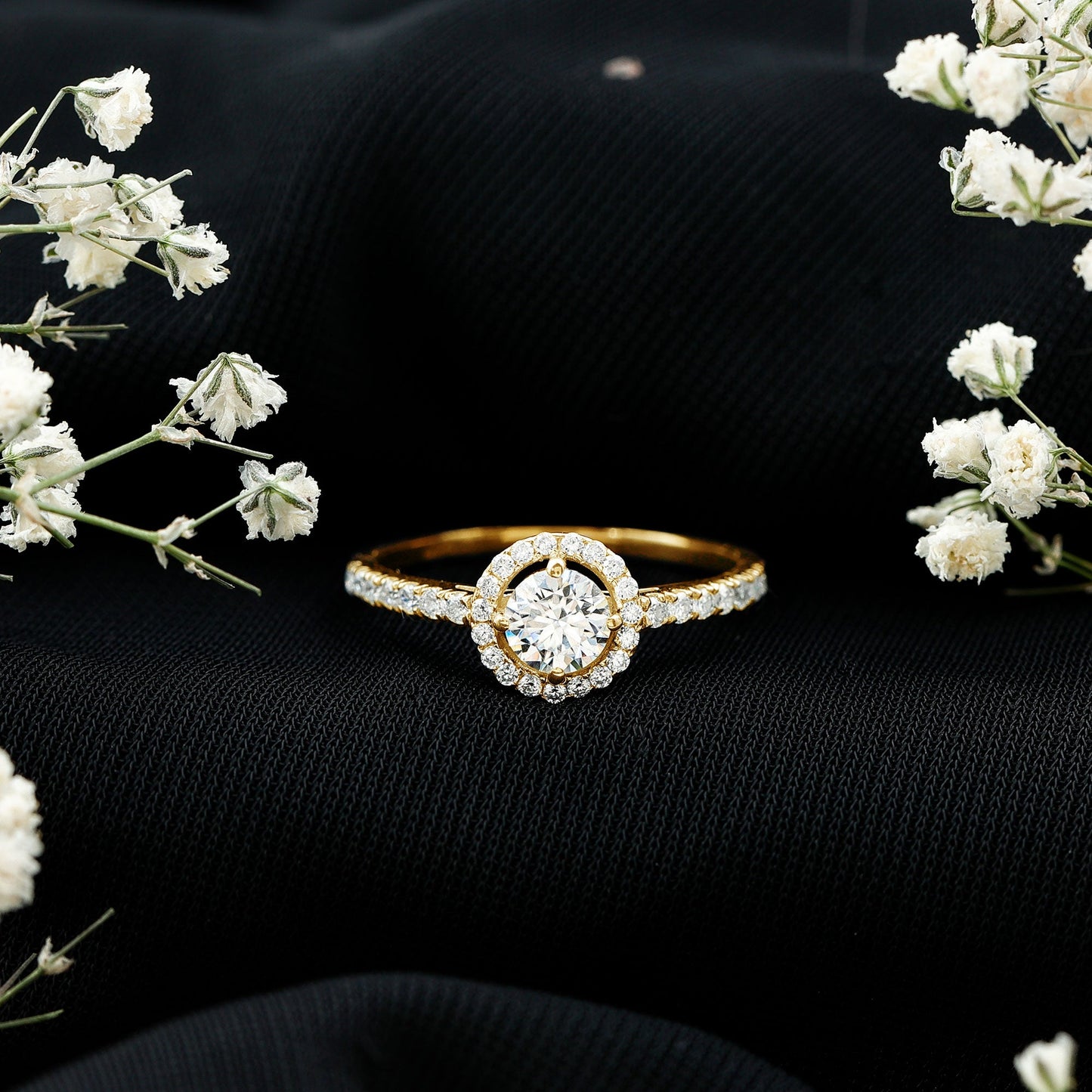 Brilliant Cut Moissanite Promise Ring With Certificate