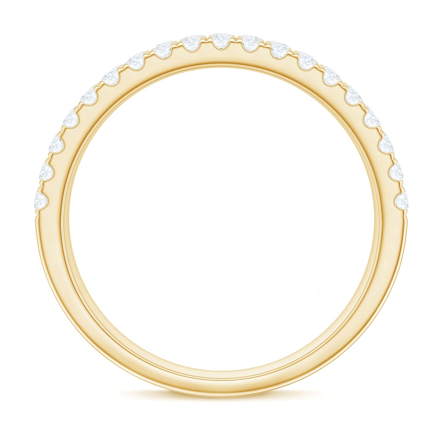 Three Row Moissanite Half Eternity Band Ring