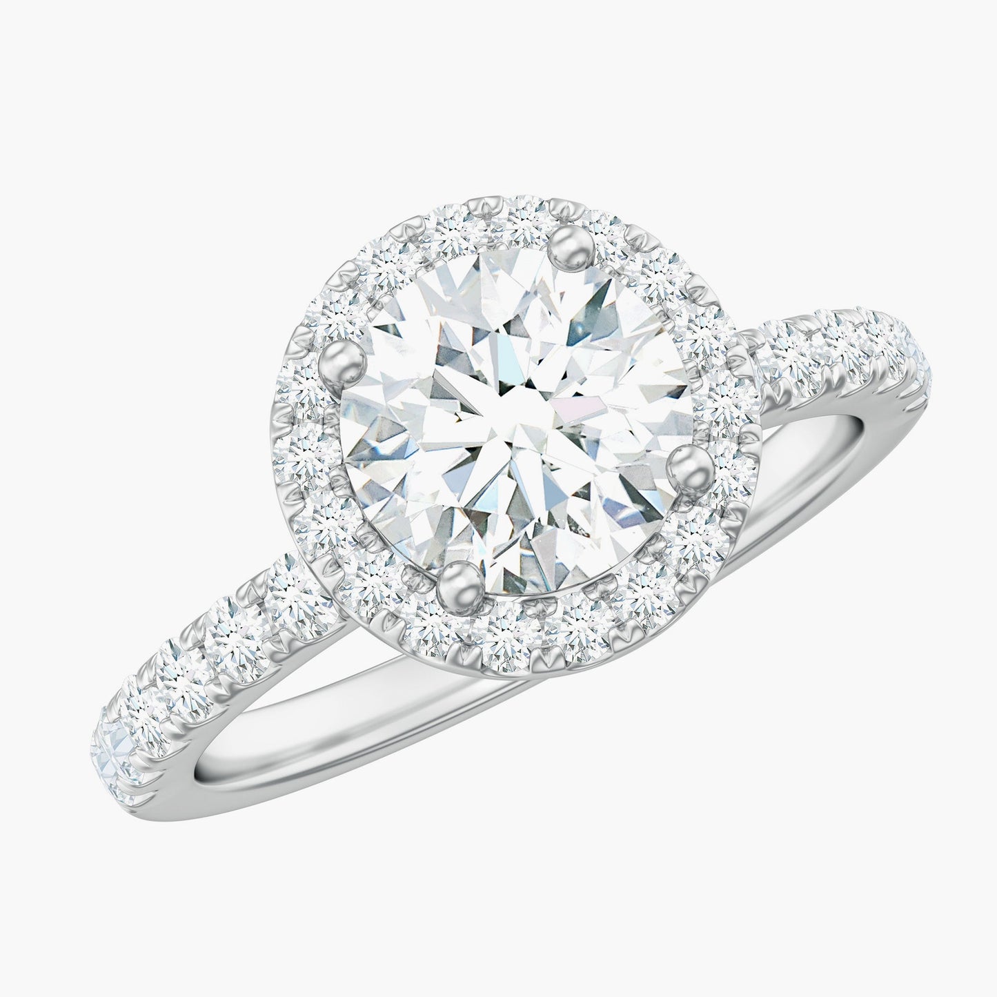 Classic Moissanite Halo Engagement Ring for Women
