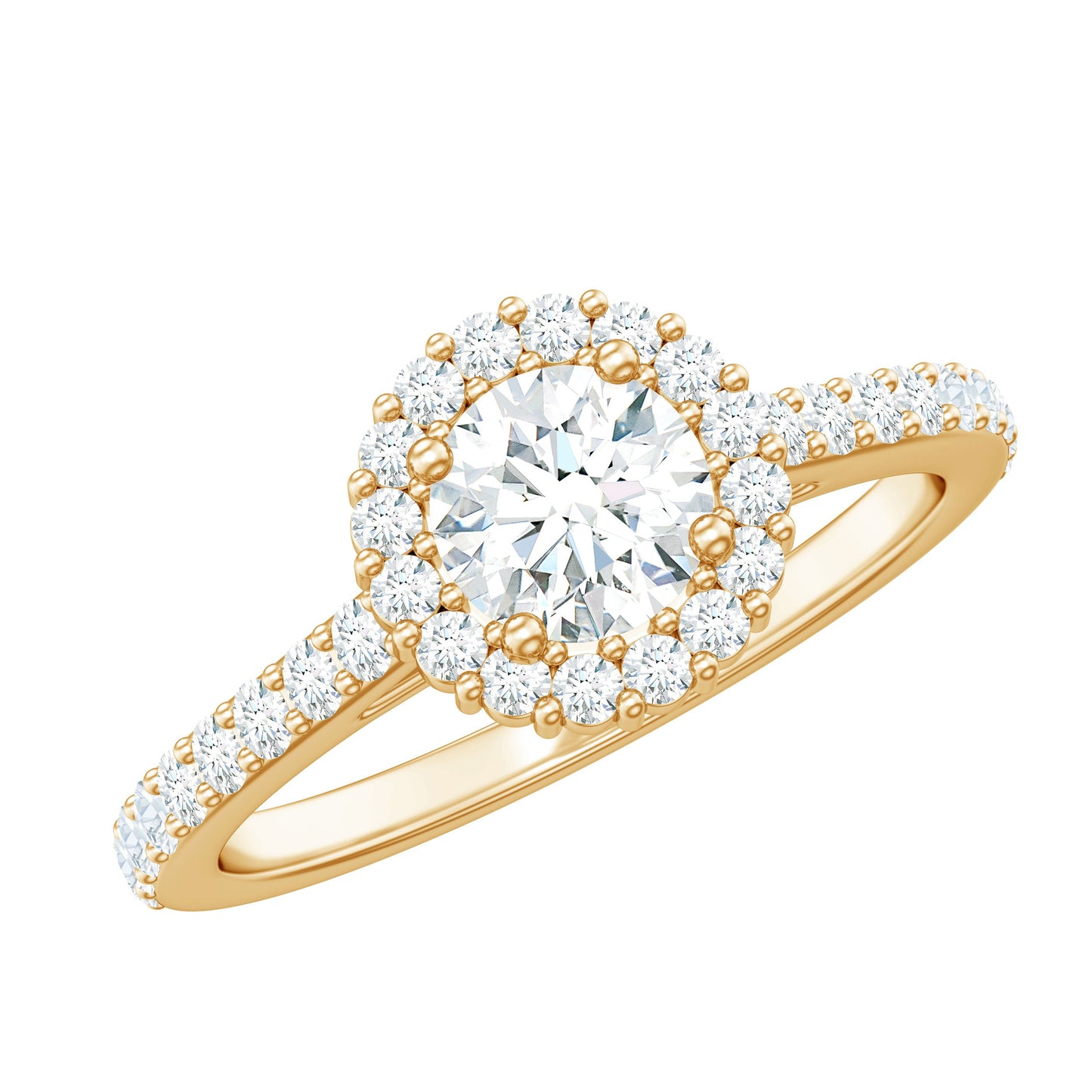 Classic Moissanite Halo Engagement Ring for Women