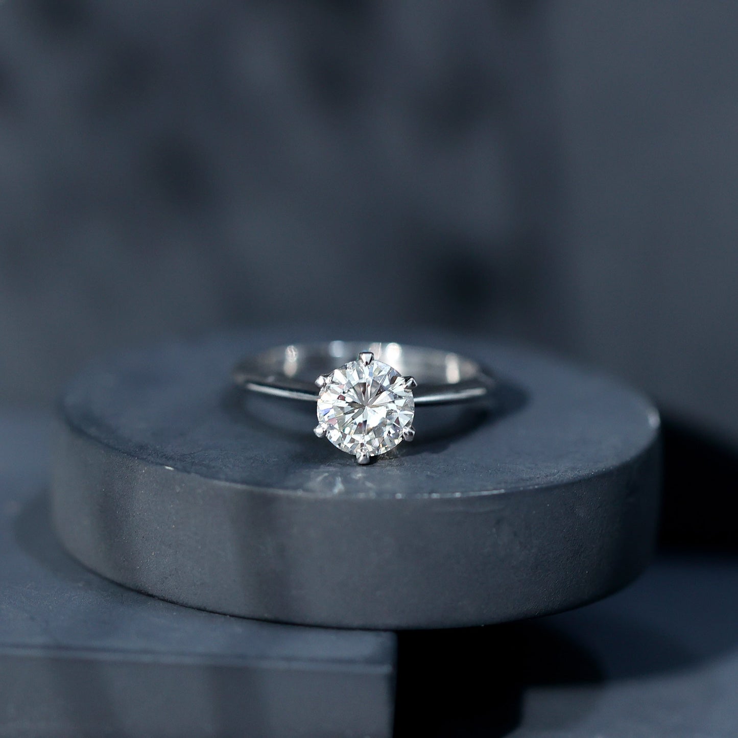 Brilliant Cut Solitaire Moissanite 2 CT Engagement Ring with Certificate