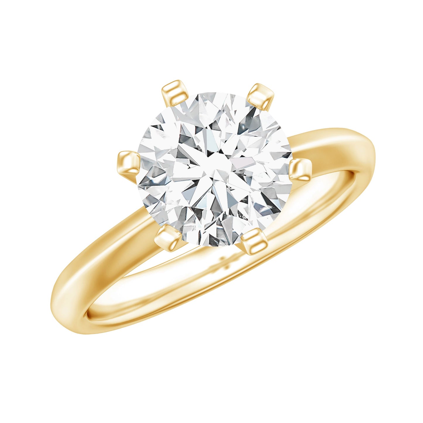 Brilliant Cut Solitaire Moissanite 2 CT Engagement Ring with Certificate