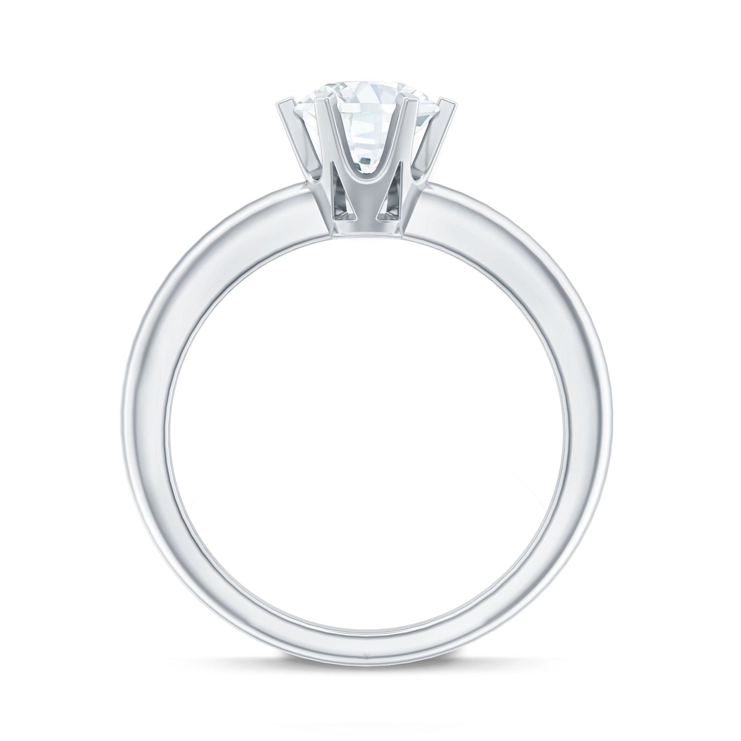 Certified 1 CT Moissanite Round Solitaire Engagement Ring