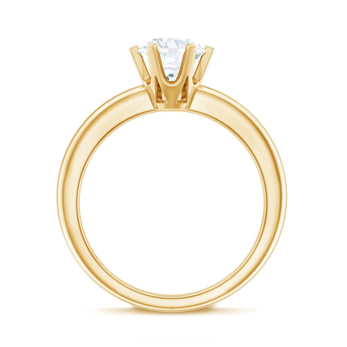 Certified 1 CT Moissanite Round Solitaire Engagement Ring