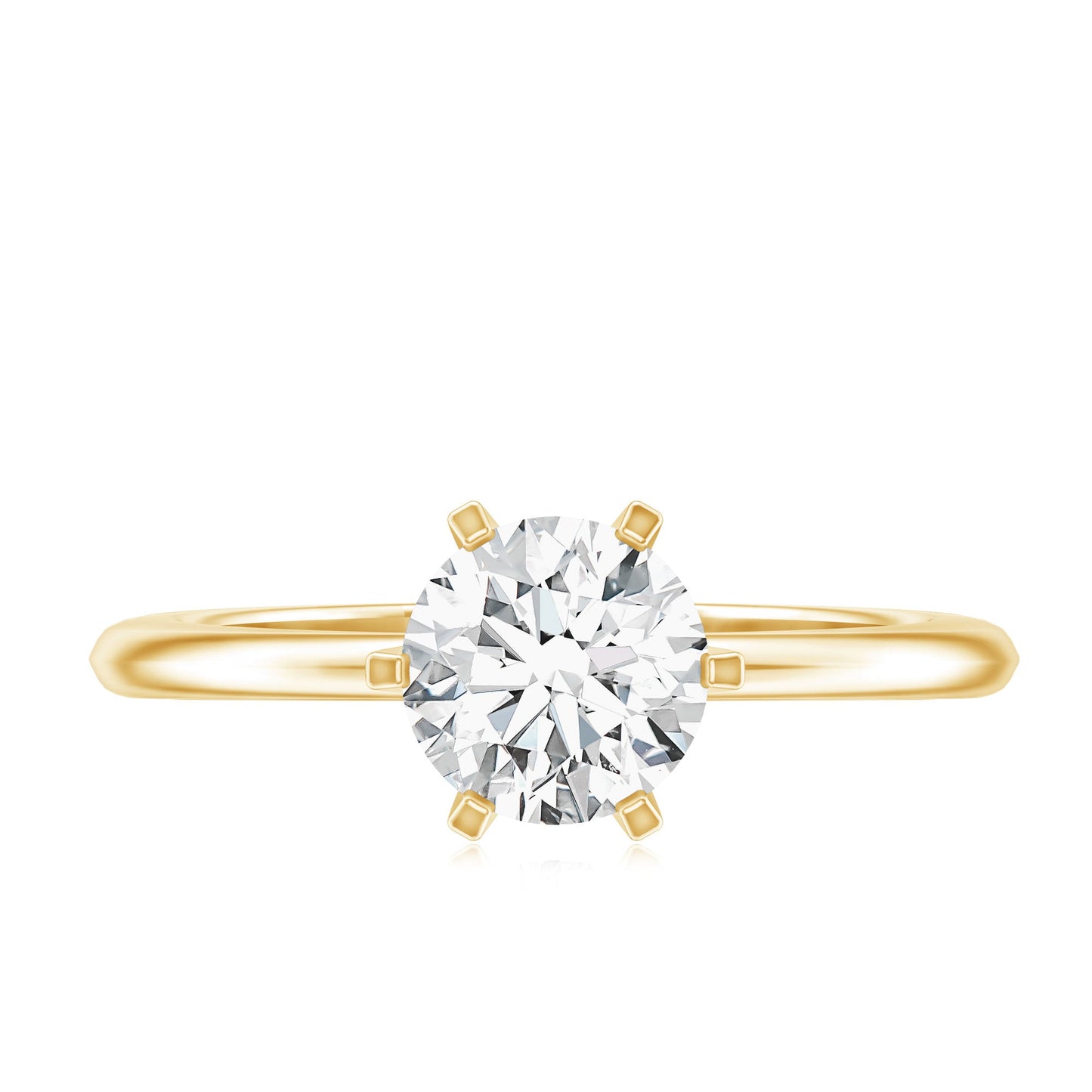 Certified 1 CT Moissanite Round Solitaire Engagement Ring
