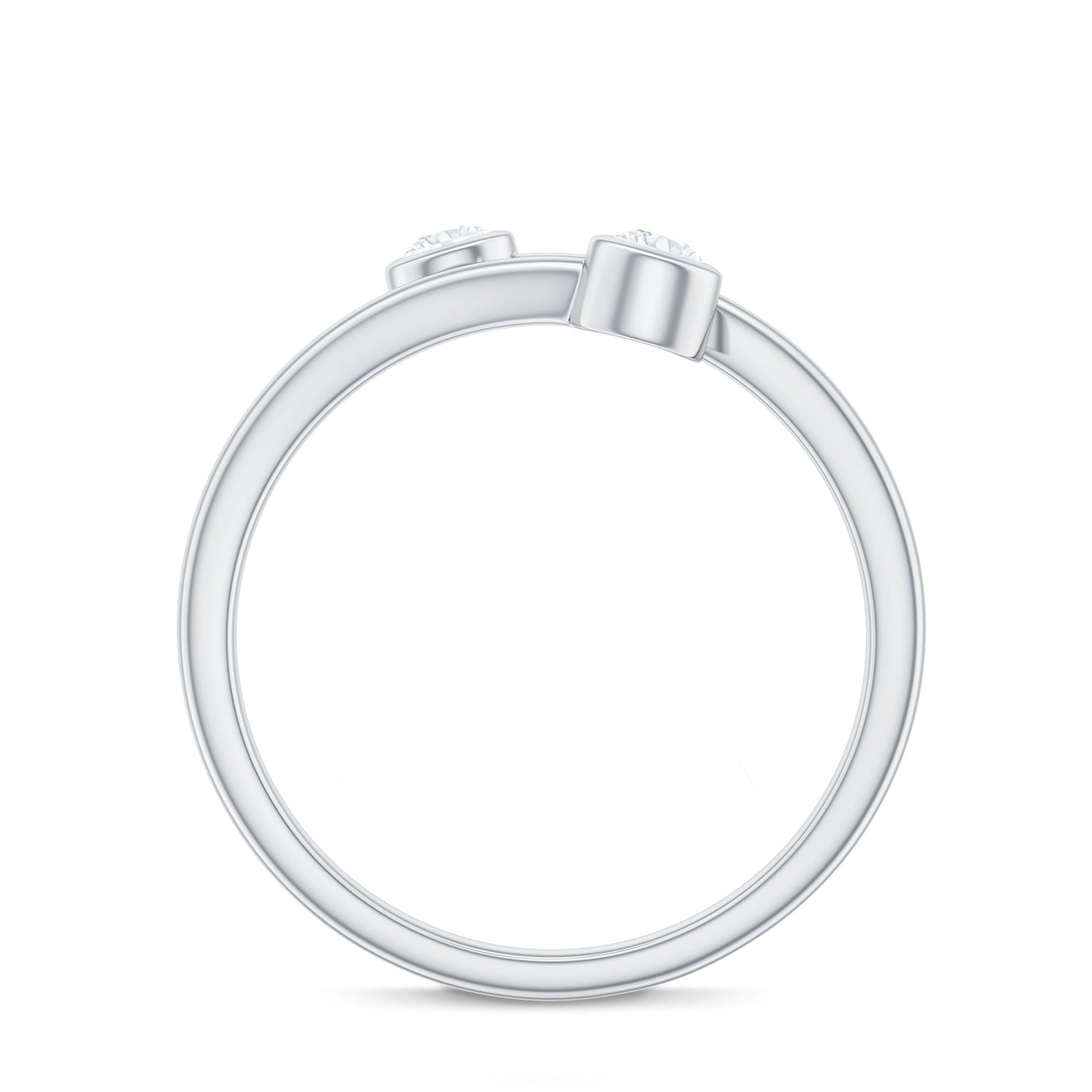 Natural Diamond 2 Stone Promise Ring in Wrap Style