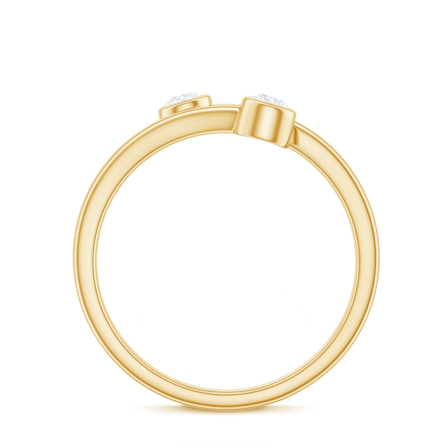 Natural Diamond 2 Stone Promise Ring in Wrap Style