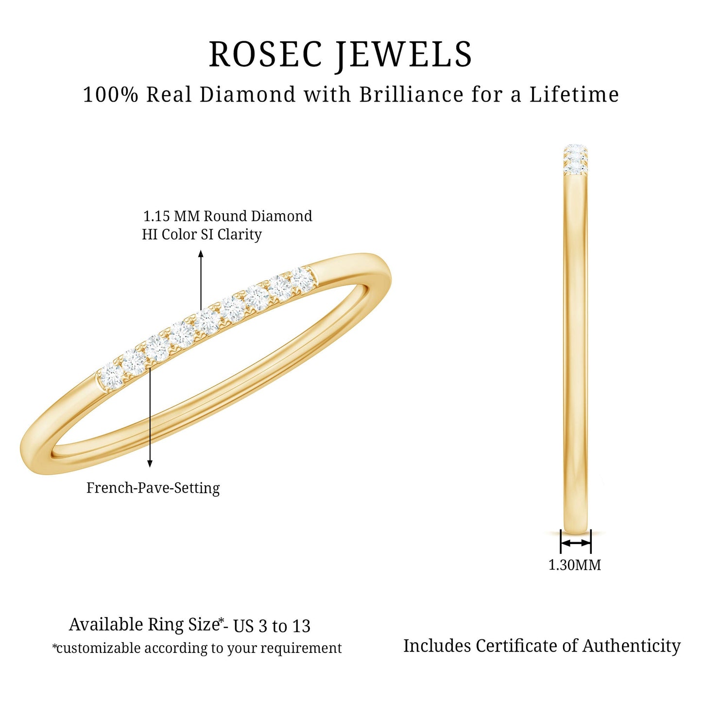 Minimalist Diamond Stackable Ring for Women
