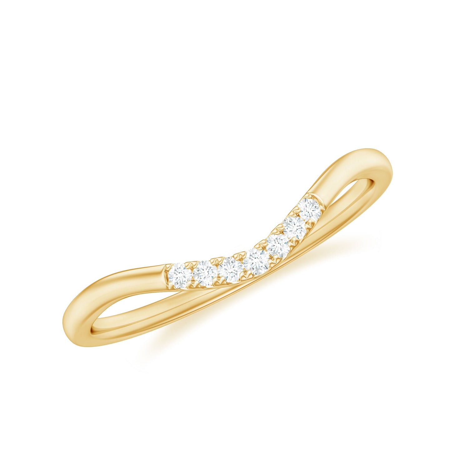 Natural Diamond Curved Enhancer Ring for Women