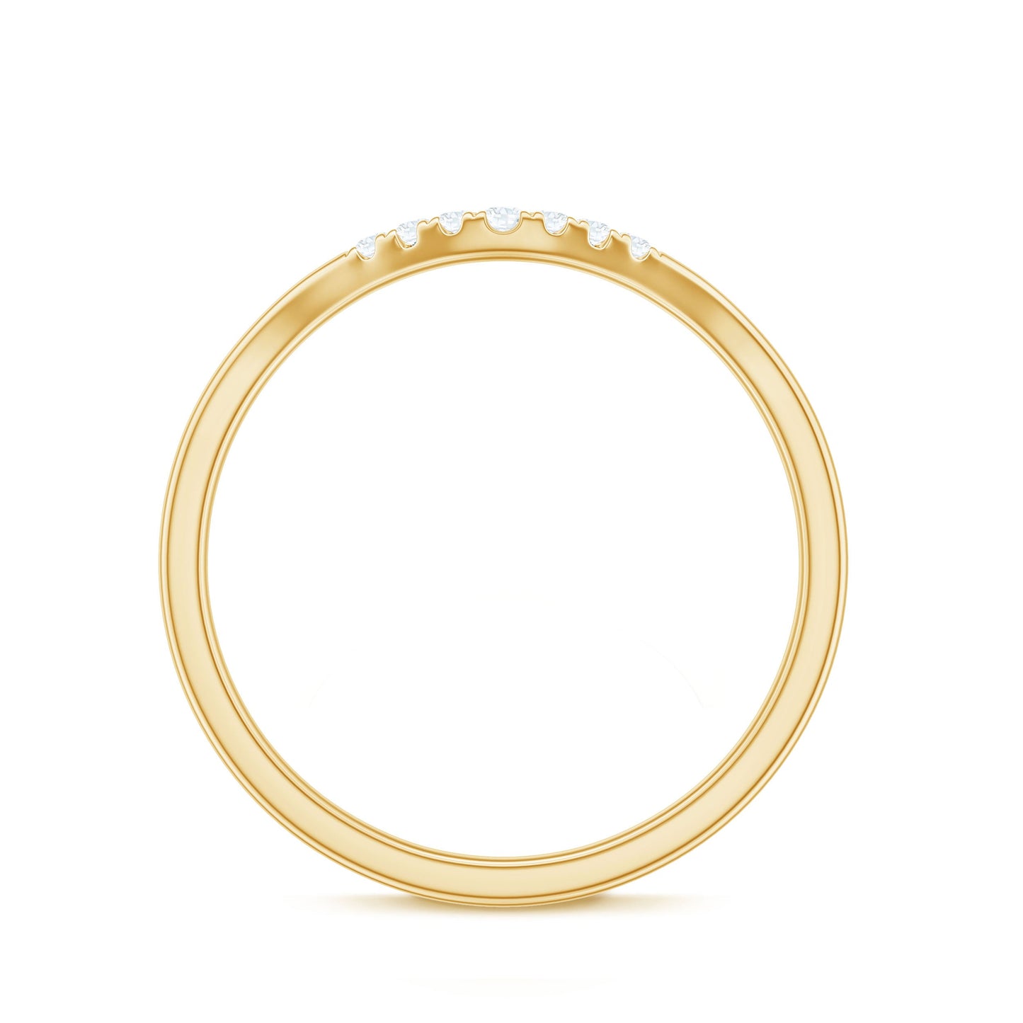 Natural Diamond Curved Enhancer Ring for Women