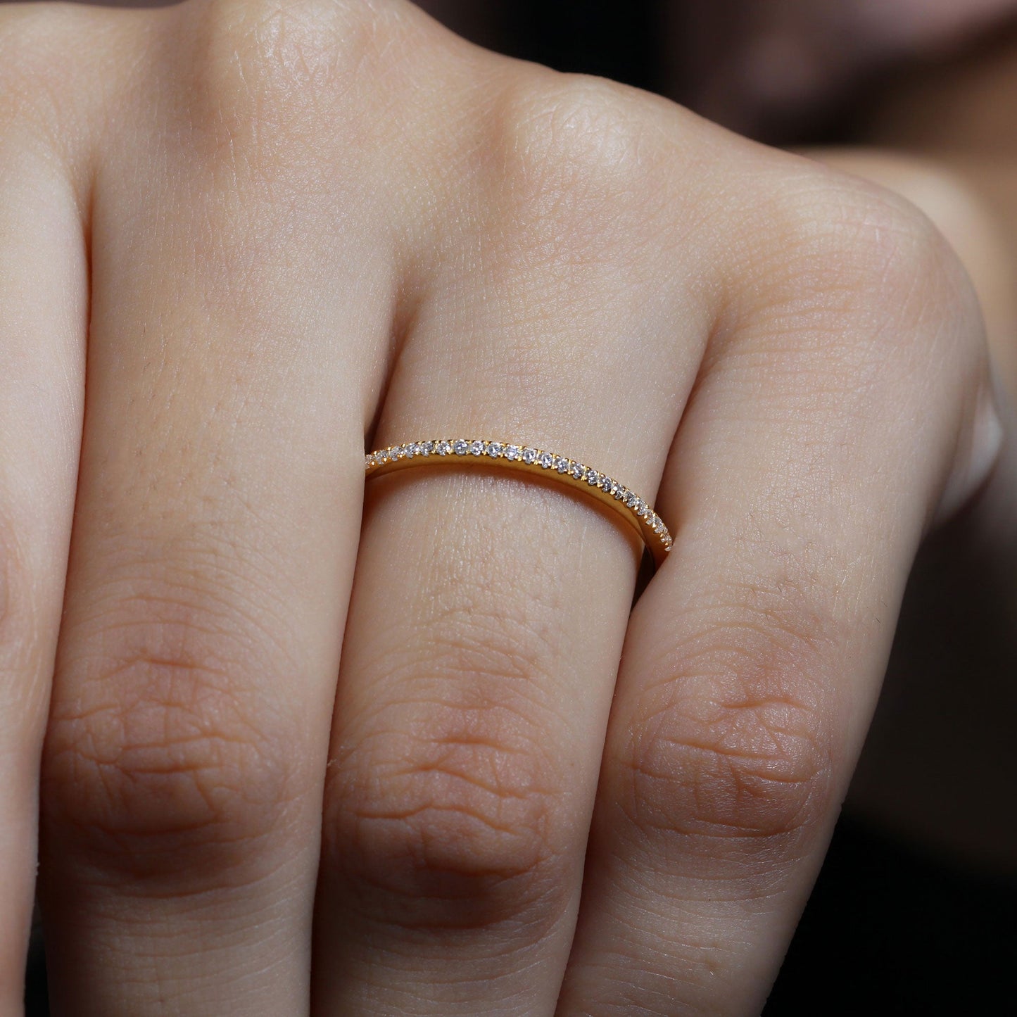 Stackable Diamond Eternity Ring in Fish Tail Setting