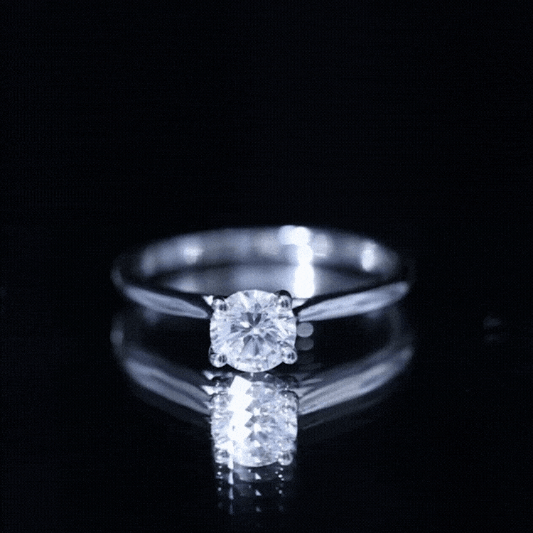 Solitaire Round Cut Moissanite Engagement Ring for Her