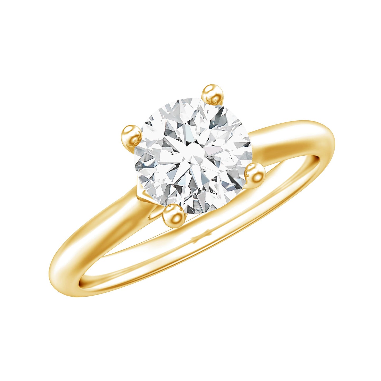 Solitaire Round Cut Moissanite Engagement Ring for Her