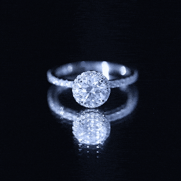 Certified Moissanite Halo Engagement Ring for Her
