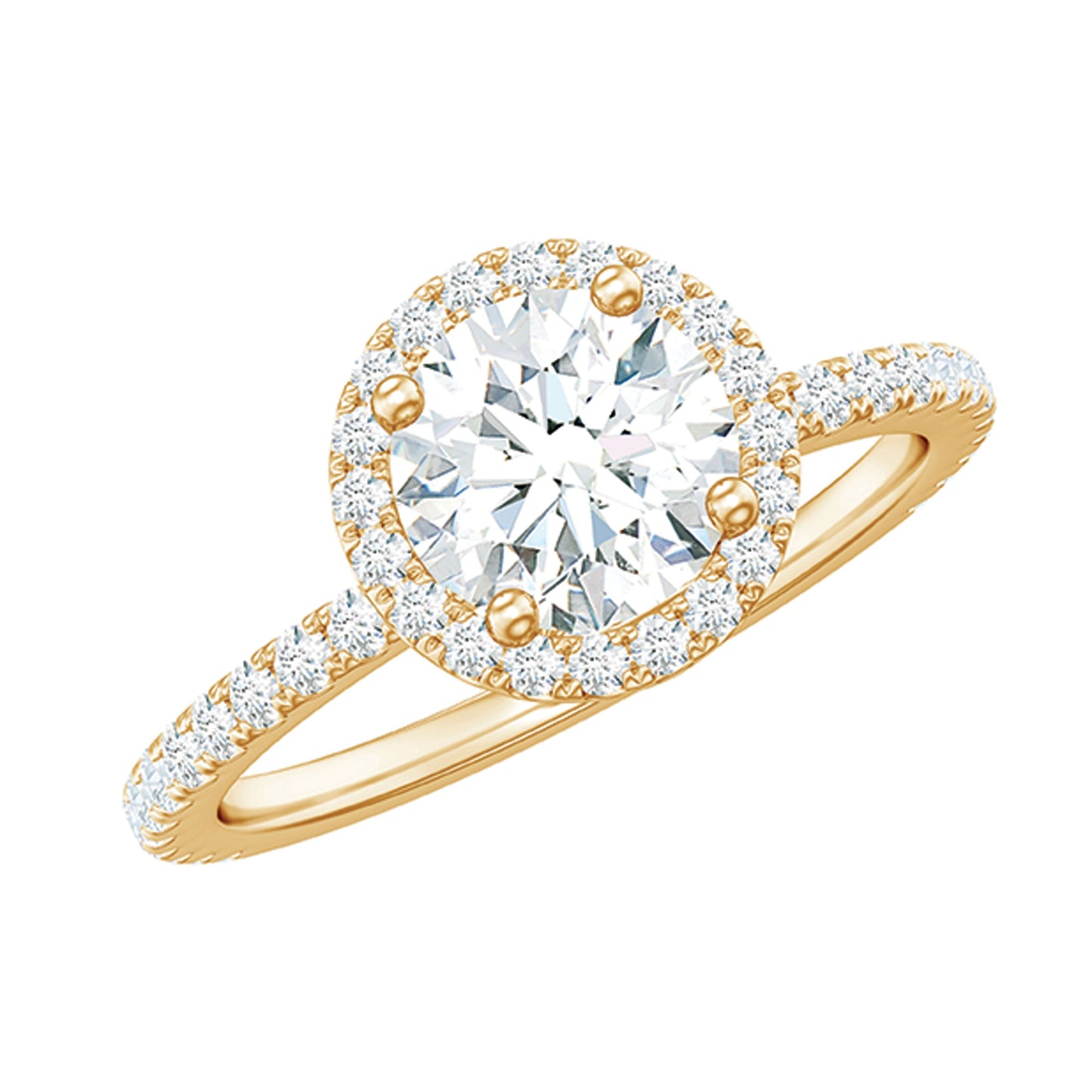 Certified Moissanite Halo Engagement Ring for Her