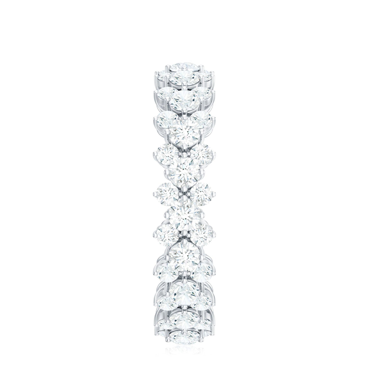 Certified Moissanite Cluster Eternity Ring For Women
